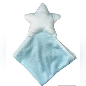 Hallmark Blue Star Lovey White Dot Baby Security Blanket Burp Cloth